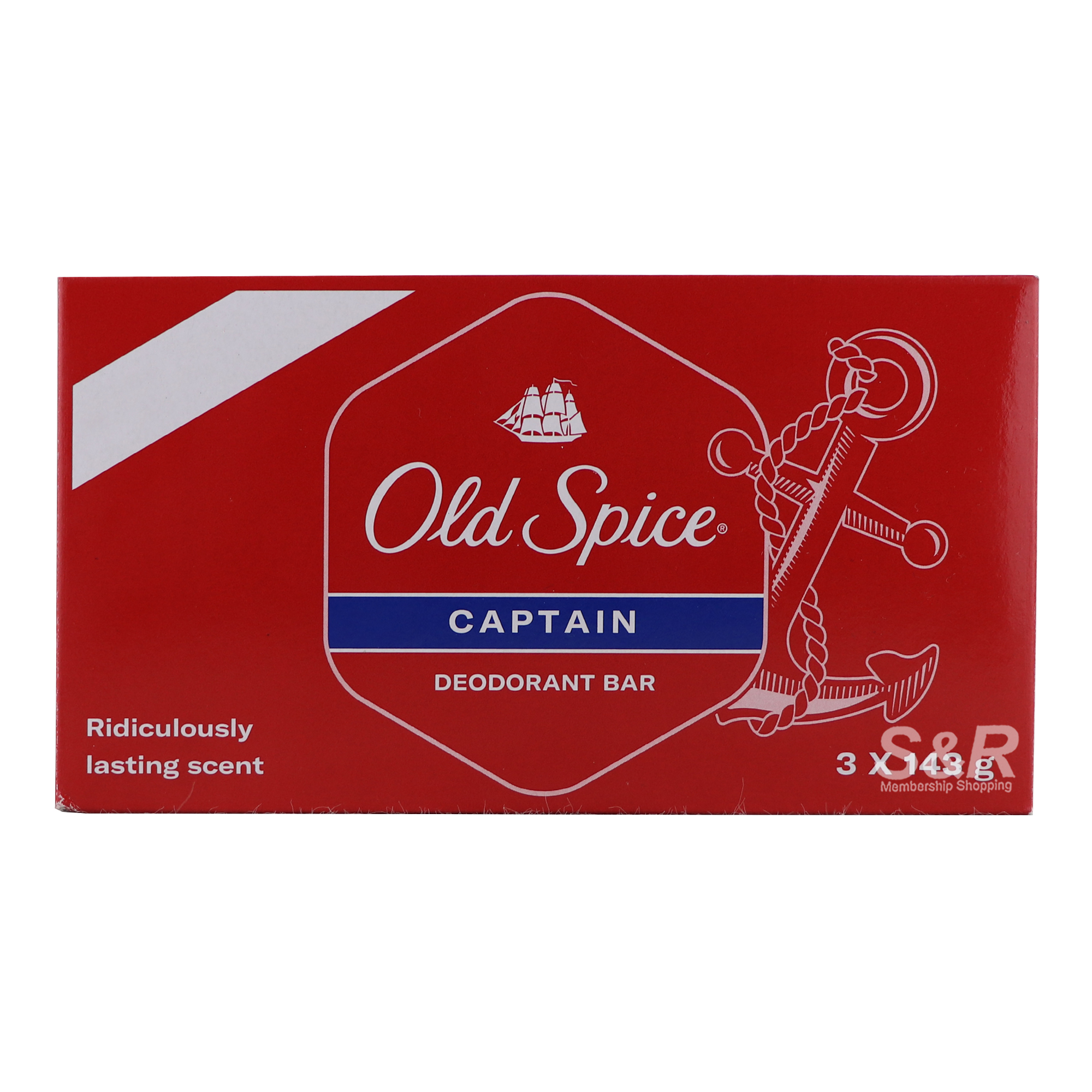 Old Spice Deodorant Bar Soap Captain 3 bars x 143g Old Spice Deodorant Bar Soap Captain 3 bars x 143g